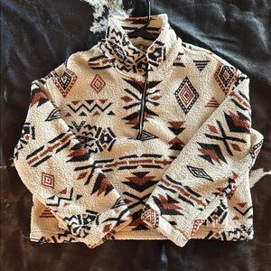 Aztec Patterned Cream Sweater